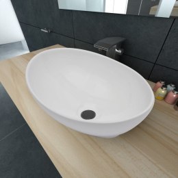 Lumarko Luksusowa ceramiczna umywalka, owalna, biała, 40 x 33 cm