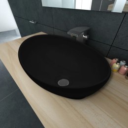  Luksusowa ceramiczna umywalka, owalna, czarna, 40 x 33 cm Lumarko!