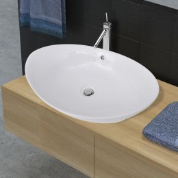 Lumarko Luksusowa owalna umywalka z otworem przelewowym, 59 x 38,5 cm