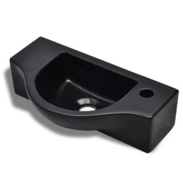  Ceramiczna umywalka z otworem na kran, czarna