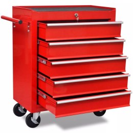  Wózek narzędziowy/warsztatowy z 5 szufladami, czerwony Lumarko!