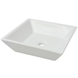  Umywalka ceramiczna, kwadratowa 41,5 x 41,5 x 12 cm, biała