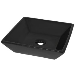  Umywalka ceramiczna, kwadratowa, 41,5 x 41,5 x 12 cm, czarna Lumarko!