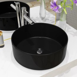  Umywalka ceramiczna, okrągła, 40 x 15 cm, czarna Lumarko!
