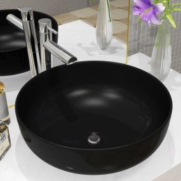  Umywalka ceramiczna, okrągła, 41,5 x 13,5 cm, czarna Lumarko!