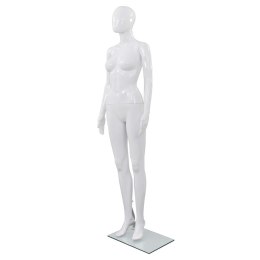 Lumarko Manekin damski ze szklaną podstawą, biały, błyszczący, 175 cm