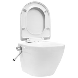 Lumarko Wisząca toaleta bez kołnierza z funkcją bidetu, ceramika, biała