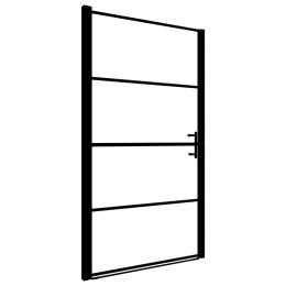 Lumarko Drzwi prysznicowe, hartowane szkło mrożone, 91x195 cm, czarne