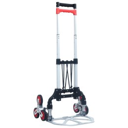 Lumarko Składany schodowy wózek transportowy, 70 kg, aluminium, srebrny
