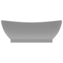  Owalna umywalka z przelewem, matowa jasnoszara, 58,5x39 cm Lumarko!