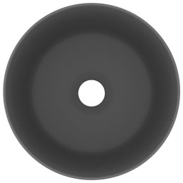 Lumarko Luksusowa, okrągła umywalka, ciemnoszary mat, 40x15cm, ceramika