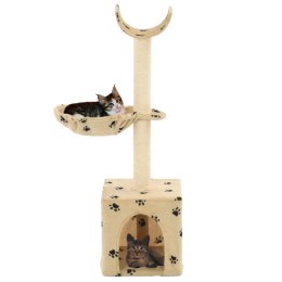  Drapak dla kota z sizalowymi słupkami, 105 cm, beżowy w łapki Lumarko!