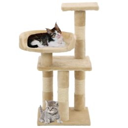  Drapak dla kota ze słupkami sizalowymi, 65 cm, beżowy Lumarko!