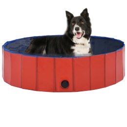  Składany basen dla psa, czerwony, 120 x 30 cm, PVC Lumarko!