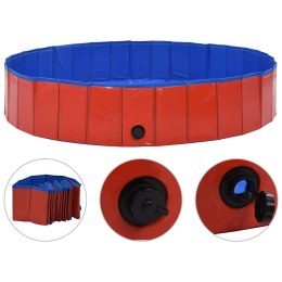  Składany basen dla psa, czerwony, 160 x 30 cm, PVC Lumarko!
