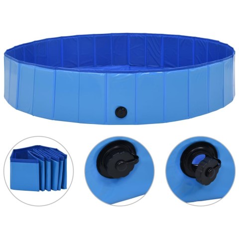  Składany basen dla psa, niebieski, 160 x 30 cm, PVC Lumarko!