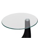  2 czarne stoliki z okrągłym, szklanym blatem, wysoki połysk Lumarko!