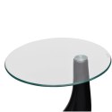  Czarny stolik kawowy z okrągłym, szklanym blatem, wysoki połysk Lumarko!