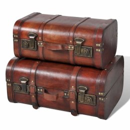 Lumarko Drewniane kufry vintage, brązowe, 2 szt.