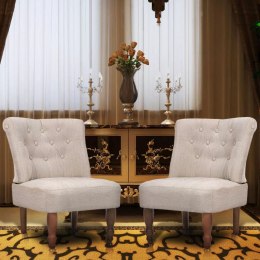  Fotele w stylu francuskim, 2 szt., kremowe, tkanina Lumarko!