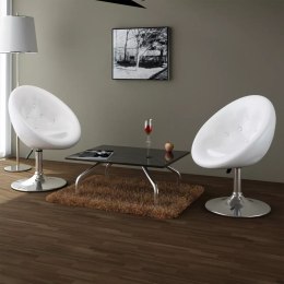  Krzesła barowe, 2 szt., białe, sztuczna skóra Lumarko!