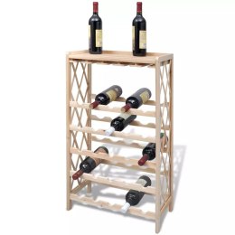 Lumarko Drewniany stojak na 25 butelek wina, lite drewno jodłowe