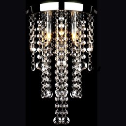 Lumarko Lampa sufitowa z kryształami, biała, metalowa