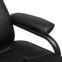  Fotel TV z podnóżkiem, czarny, sztuczna skóra Lumarko!