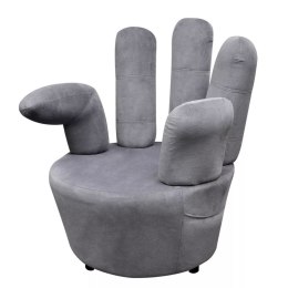  Fotel w kształcie dłoni, szary, aksamit Lumarko!