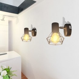 Lumarko Kinkiety w industrialnym stylu, 2 szt., czarne, żarówki LED