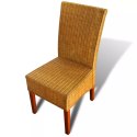  Krzesła stołowe, 2 szt., brązowe, naturalny rattan Lumarko!
