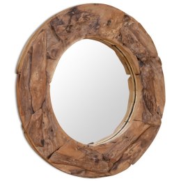  Lustro dekoracyjne, drewno tekowe, 80 cm, okrągłe Lumarko!
