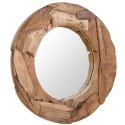  Lustro dekoracyjne, drewno tekowe, 80 cm, okrągłe Lumarko!