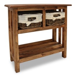  Stolik konsola, lite drewno z odzysku, 69 x 28 x 70 cm Lumarko!