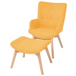  Fotel z podnóżkiem, żółty, tkanina Lumarko!