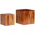  Zestaw dwóch stolików kawowych z drewna sheesham, 40x40x40 cm Lumarko!