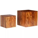  Zestaw dwóch stolików kawowych z drewna sheesham, 40x40x40 cm Lumarko!