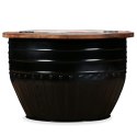  Stolik kawowy z drewna odzyskanego, kształt beczki, czarny Lumarko!