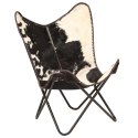  Krzesło motyl, czarno-białe, naturalna kozia skóra Lumarko!