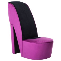  Fotel w kształcie buta na obcasie, fioletowy, aksamitny Lumarko!