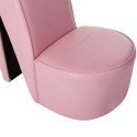  Fotel w kształcie buta na obcasie, różowy, sztuczna skóra Lumarko!
