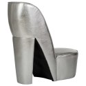  Fotel w kształcie buta na obcasie, srebrny, sztuczna skóra Lumarko!