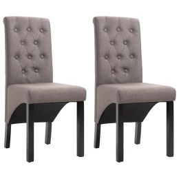  Krzesła stołowe, 2 szt., kolor taupe, tapicerowane tkaniną Lumarko!