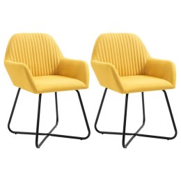  Krzesła do jadalni, 2 szt., żółte, tapicerowane tkaniną Lumarko!