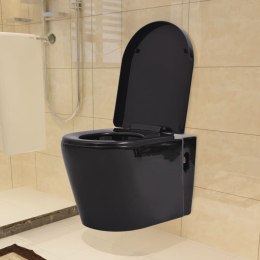  Podwieszana toaleta ceramiczna ze spłuczką, czarna Lumarko!