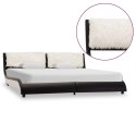  Rama łóżka z LED, czarno-biała, sztuczna skóra, 180 x 200 cm Lumarko!
