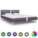  Rama łóżka LED, szara, sztuczna skóra, 180x200 cm Lumarko!