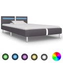  Rama łóżka LED, szara, sztuczna skóra, 90 x 200 cm Lumarko!