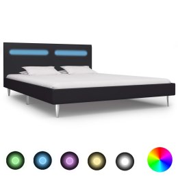  Rama łóżka z LED, czarna, tapicerowana tkaniną, 180 x 200 cm Lumarko!