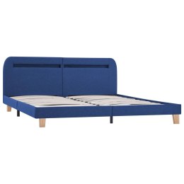  Rama łóżka z LED, niebieska, tapicerowana tkaniną, 180 x 200 cm Lumarko!